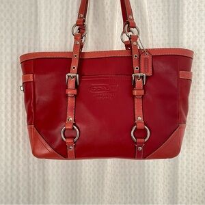 Coach Gallery Red Leather Tote Bag